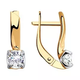 Серьги из красного золота с фианитами 028564