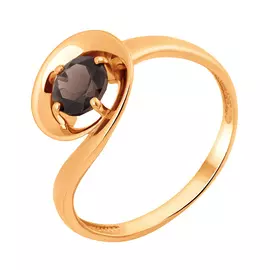 Серьги из красного золота с раухтопазом 3612V58