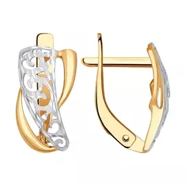 Серьги из красного золота с алмазной огранкой 027316