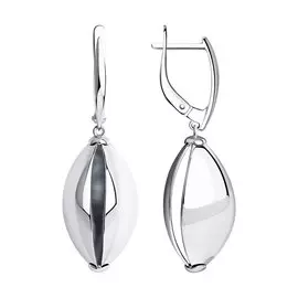 Серьги из серебра с родированием 94024080