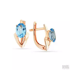 Серьги из красного золота с топазами 02-3-123-1300-010