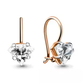 Серьги из красного золота с фианитами swarovski 43300