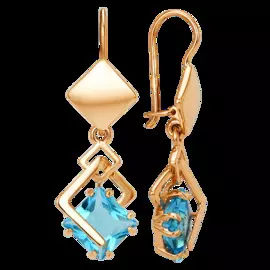 Серьги из золота с кварцем 011302-1310