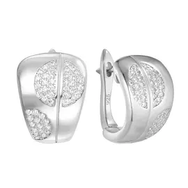 Серьги из серебра с фианитами с родированием 2445910071