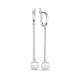Серьги из серебра с жемчугом с3319р