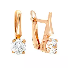 Серьги из серебра с фианитом с3208п