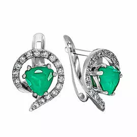 Серьги из серебра с фианитом с3301р