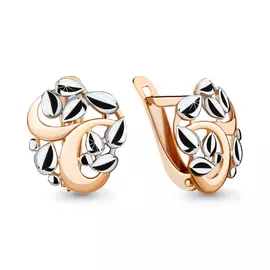 Серьги из красного золота с алмазной огранкой 33623.1