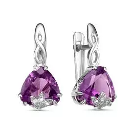 Серьги из серебра с фианитом с3359р