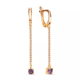 Серьги из серебра с фианитом с3344п