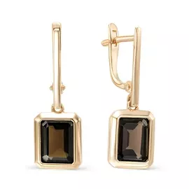 Серьги из желтого золота с раухтопазами 02-1-693-0400-020