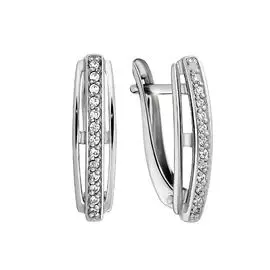 Серьги из серебра с фианитом с105033р