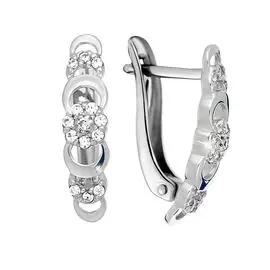 Серьги из серебра с фианитом с105085р