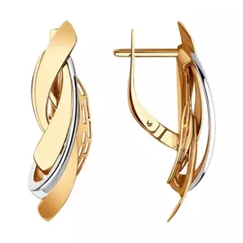 Серьги из красного и белого золота 029100