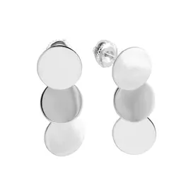 Серьги из серебра с родированием И2-684-23-00