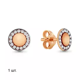 Серьги из красного золота с фианитами 46570А.1