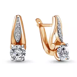 Серьги из красного золота с фианитами swarovski 43739А.1