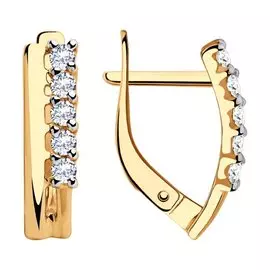 Серьги из красного золота с фианитами 028406