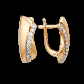 Серьги из красного золота с фианитами 013482-1102