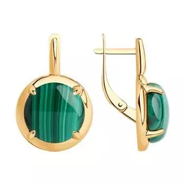 Серьги из серебра с малахитом 83020095