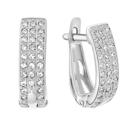 Серьги из серебра с фианитом с1051р
