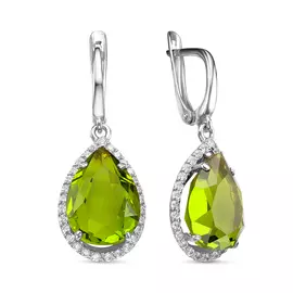 Серьги из серебра с фианитом с3029р