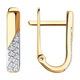Серьги из красного золота с фианитами 028573