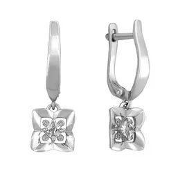 Серьги из белого золота с фианитами 21-0387-12-01