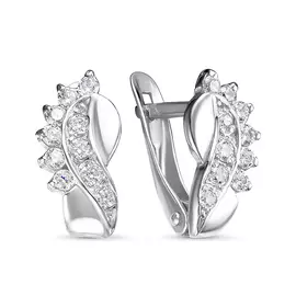 Серьги из серебра с фианитом с3240р