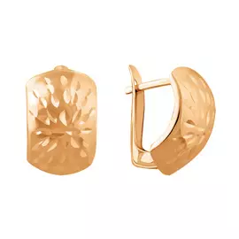 Серьги из красного золота с алмазной гранью 25-0321-11-63