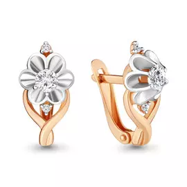 Серьги из красного золота с фианитами swarovski 43583.1