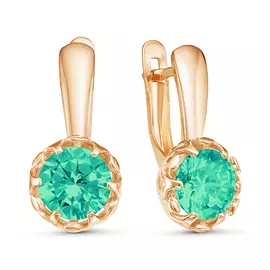 Серьги Агат изумрудный