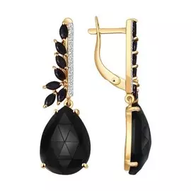 Серьги из красного золота с агатами и шпинелем 724363