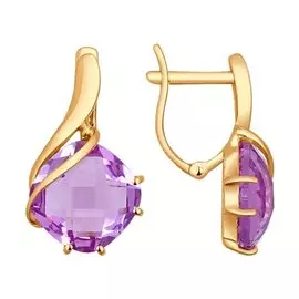 Серьги из красного золота с аметистами 724244