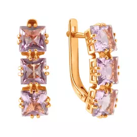 Серьги из красного золота с аметистами 724042
