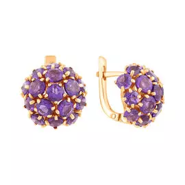 Серьги из красного золота с аметистами 200-096
