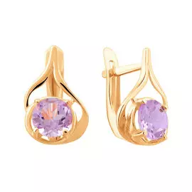Серьги из красного золота с аметистами 21-1317-11-07