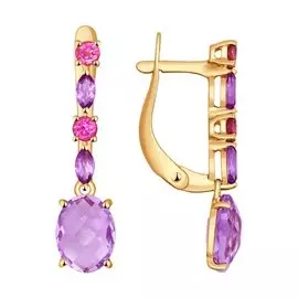 Серьги Аметист, родолит