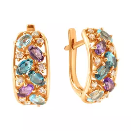 Серьги из красного золота микс 2653876
