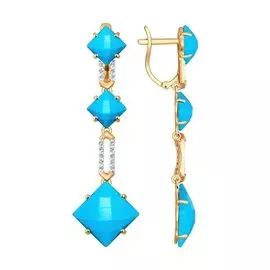 Серьги Бирюза, фианит