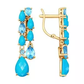 Серьги Бирюза, Топаз