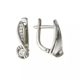 Серьги из белого золота с бриллиантами 2-105-17