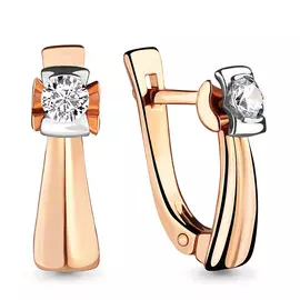 Серьги из красного и белого золота с бриллиантами 940125к