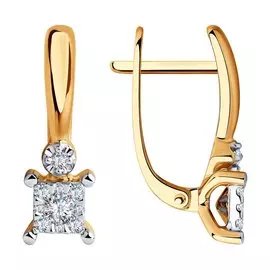 Серьги из красного золота с бриллиантами 1021387