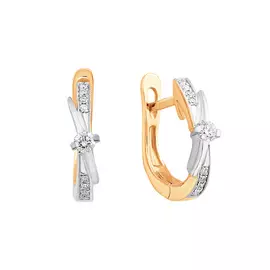 Серьги из красного и белого золота с бриллиантами с родированием S00110E-10-02