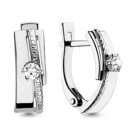 Серьги из белого золота с бриллиантами 942080