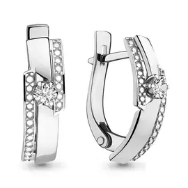 Серьги из белого золота с бриллиантами 942074