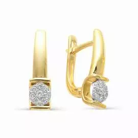 Серьги из желтого золота с бриллиантами 21891-300