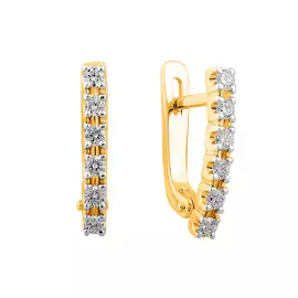 Серьги из желтого золота с бриллиантами 21-9202-13-02