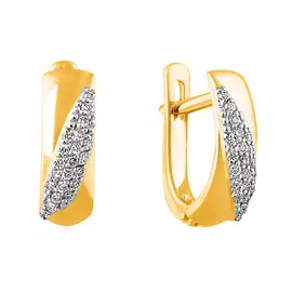 Серьги из желтого золота с бриллиантами 21-9022-13-02